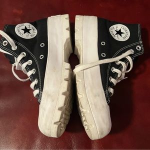 Converse Chuck Taylor All Star Lugged High Platform Black White Womens Size 7.5